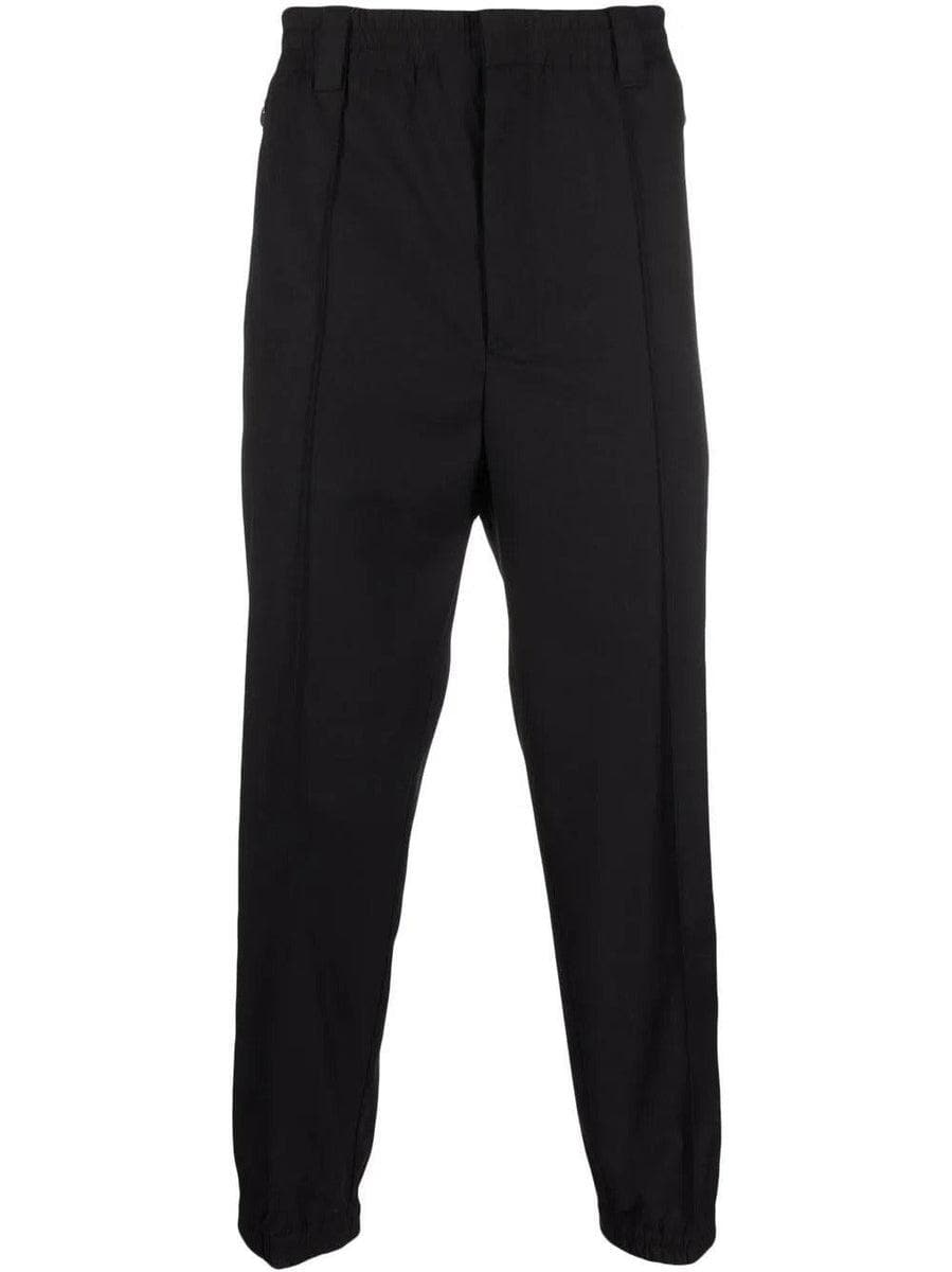 EMPORIO ARMANI - Pantaloni a vita elastica in twill tecnico mano soft - Vittorio Citro Boutique