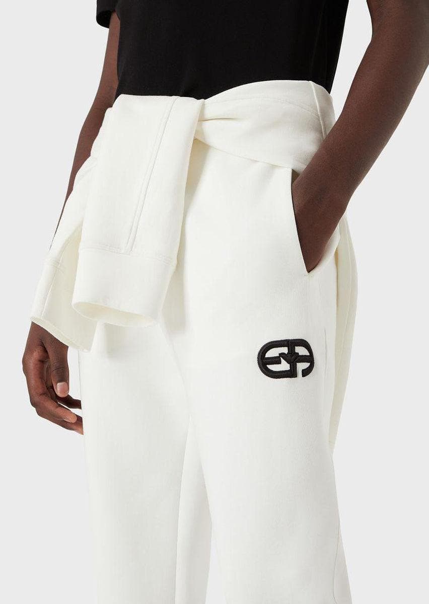 EMPORIO ARMANI - Pantaloni jogger con ricamo logo r-eacreate - Vittorio Citro Boutique