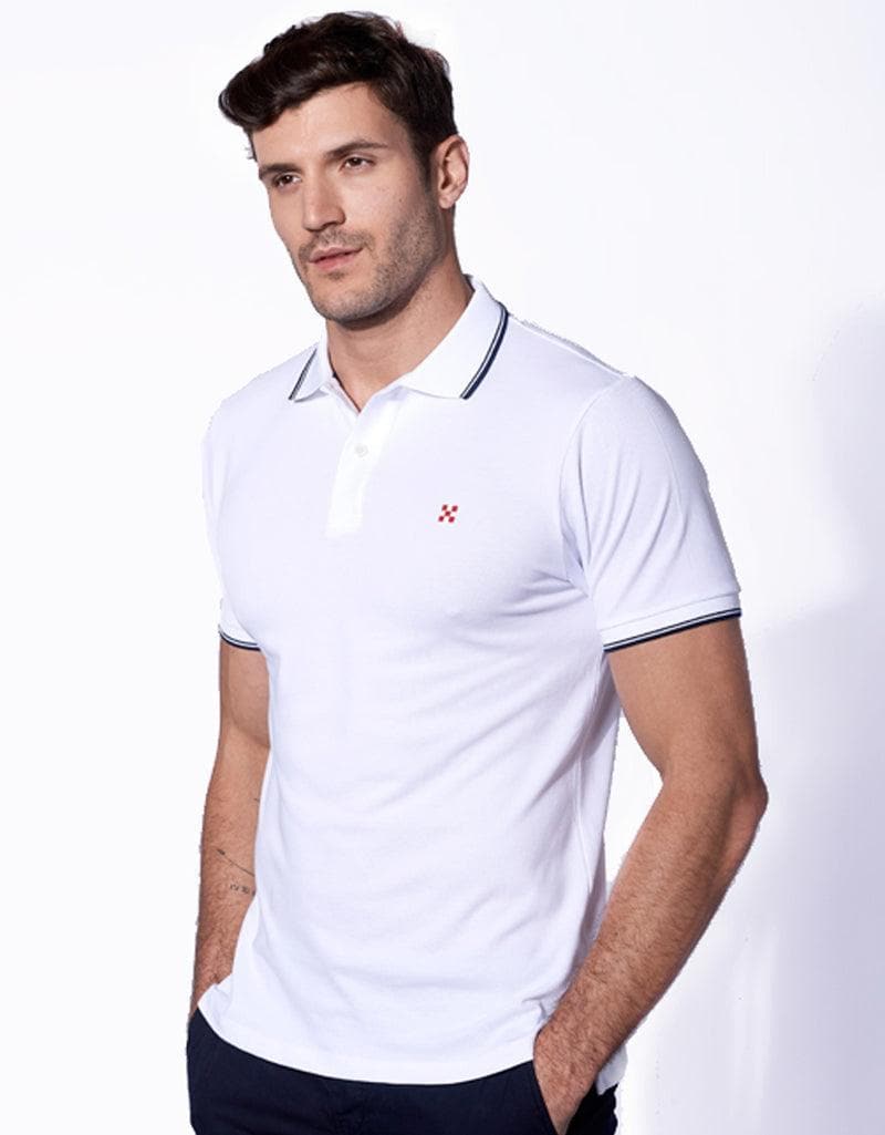 MC2 SAINT BARTH - Polo in piquet  con logo St. Barth check - Vittorio Citro Boutique