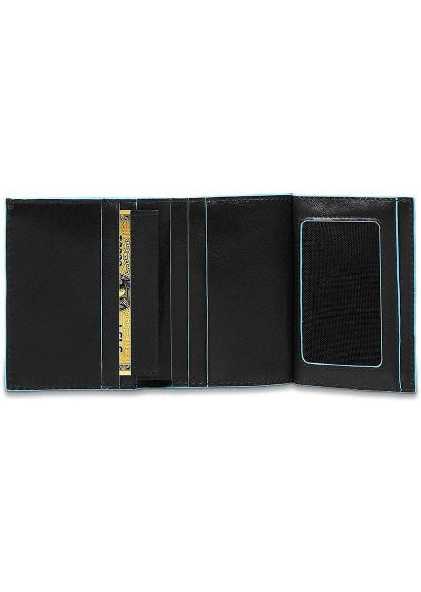 PIQUADRO - Portafoglio uomo piccolo con porta carte di credito e volantino blue square - Vittorio Citro Boutique