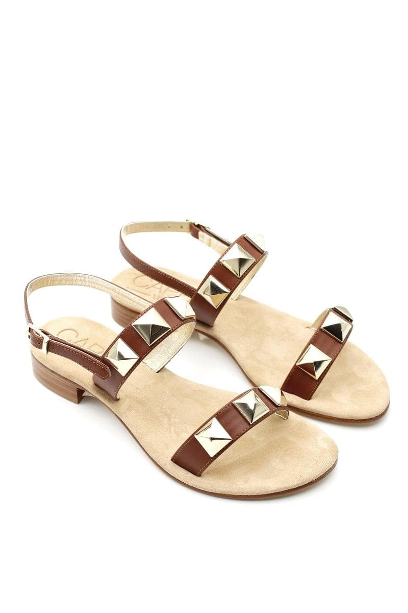 CAPRI VITTORIO CITRO - Sandali capri doppi fascia con borchie - Vittorio Citro Boutique