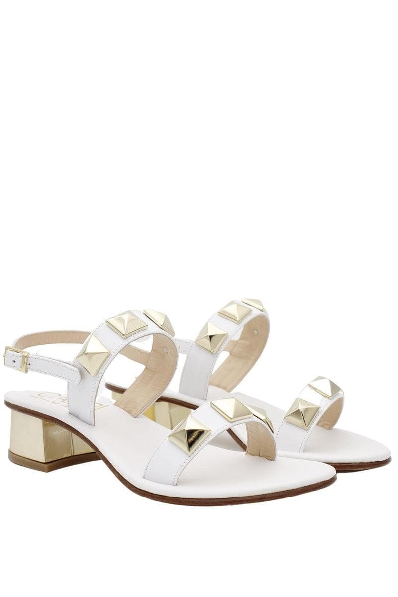 CAPRI VITTORIO CITRO - Sandali doppia fascia con piramidi - Vittorio Citro Boutique