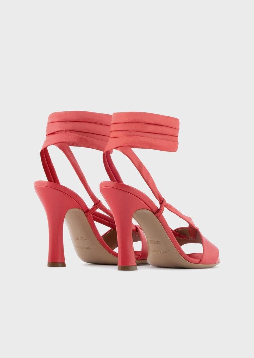 EMPORIO ARMANI - Sandali in pelle con lacci alla caviglia - Vittorio Citro Boutique