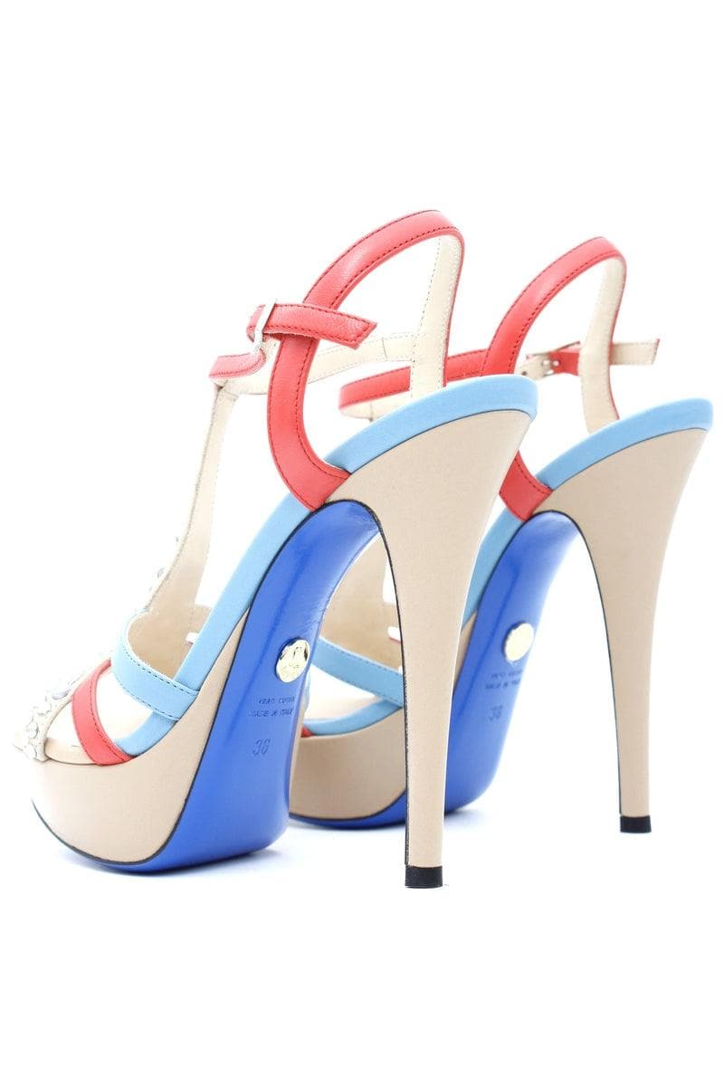 Sandalo Multicolor in Pelle  con Zirconi 3