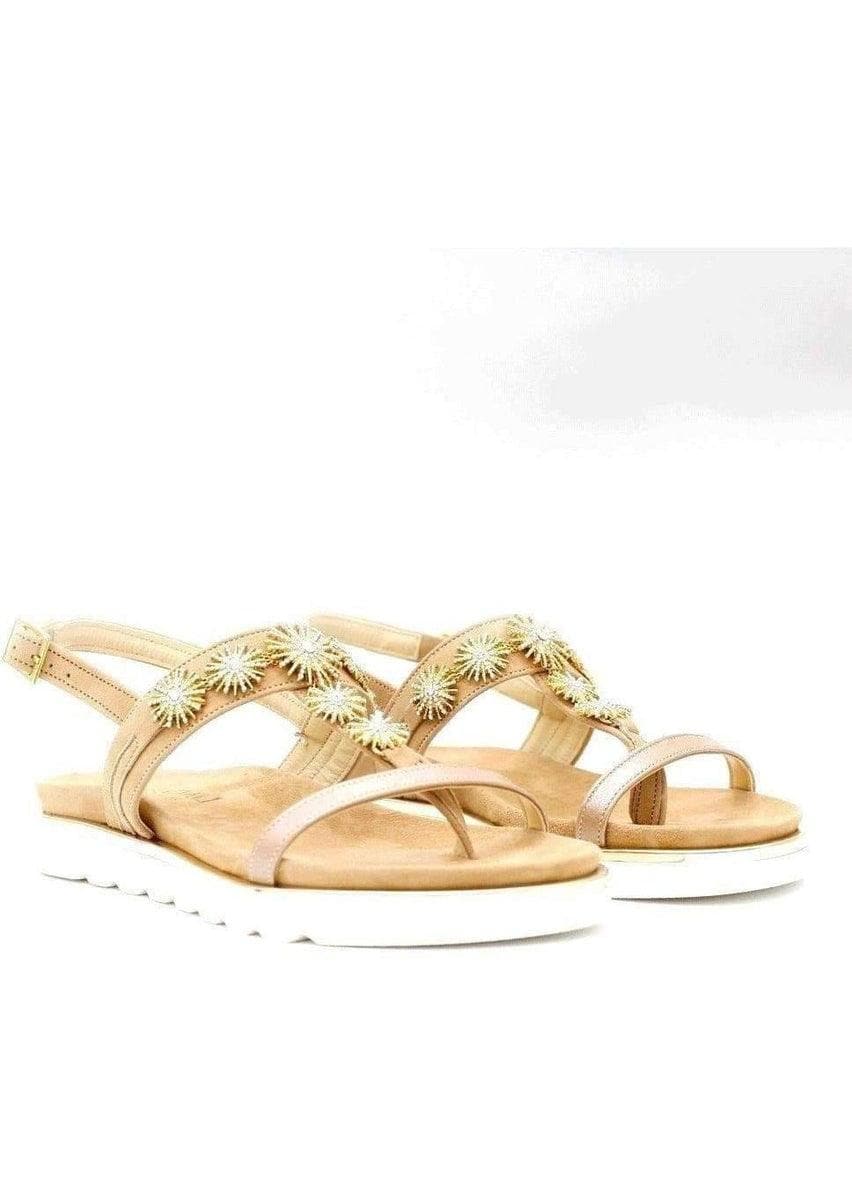 LAVORAZIONE ARTIGIANALE - Sandalo perlato beige sole - Vittorio Citro Boutique