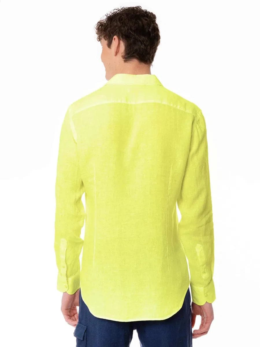 Camicia uomo in lino giallo fluo-Mc2 Saint Barth-Camicie-Vittorio Citro Boutique