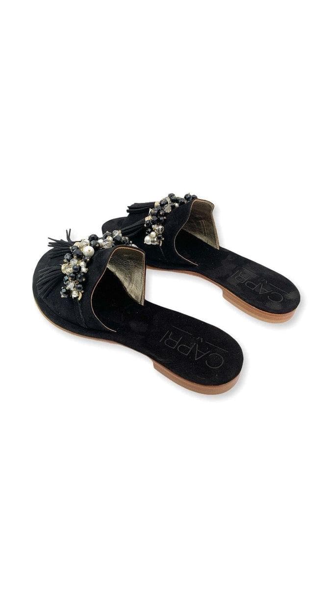 CAPRI VITTORIO CITRO - Slippers in camoscio con nappina - Vittorio Citro Boutique