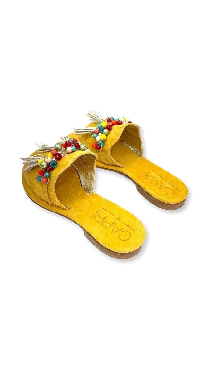 CAPRI VITTORIO CITRO - Slippers in camoscio con nappina - Vittorio Citro Boutique