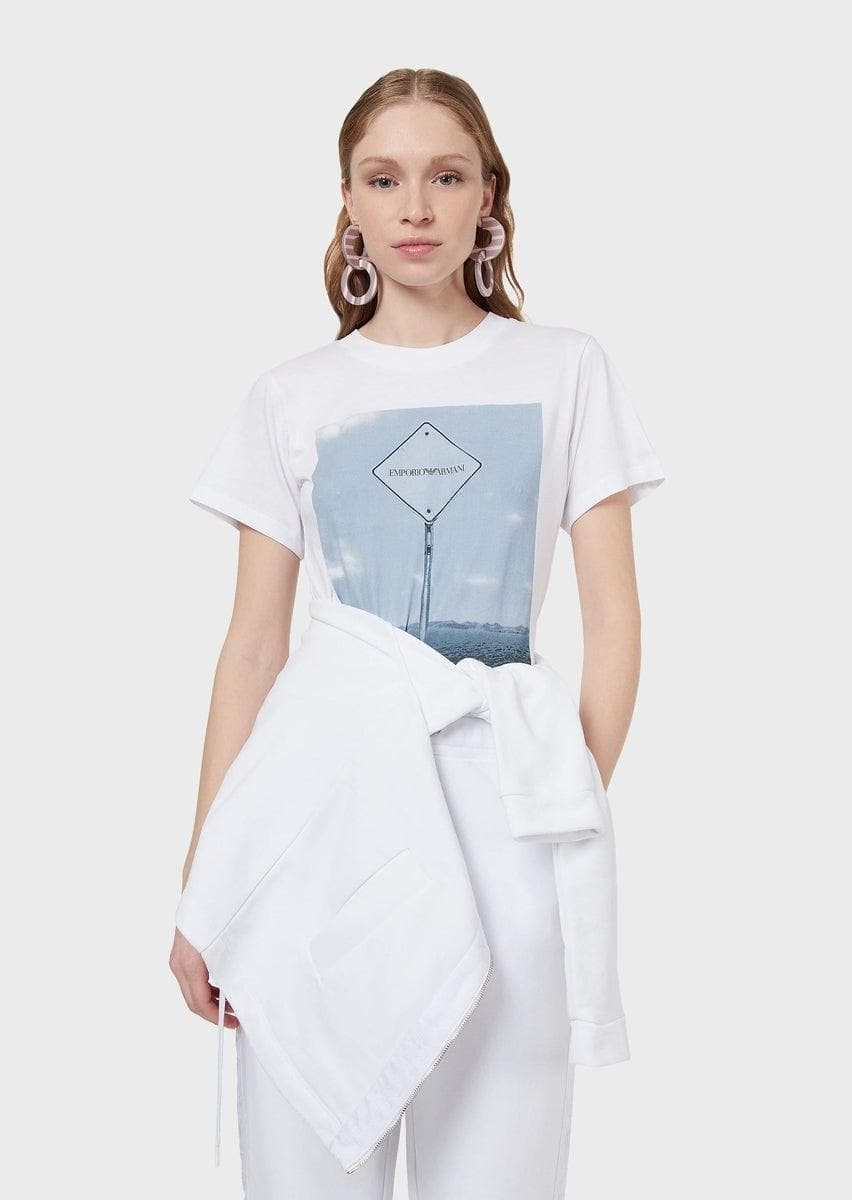 EMPORIO ARMANI - T-shirt in jersey stampa fotografica - Vittorio Citro Boutique