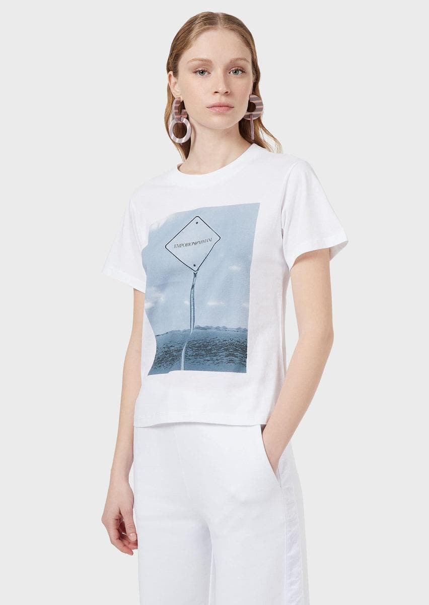 EMPORIO ARMANI - T-shirt in jersey stampa fotografica - Vittorio Citro Boutique