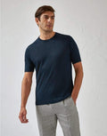LARDINI - T-shirt in lino blu - Vittorio Citro Boutique