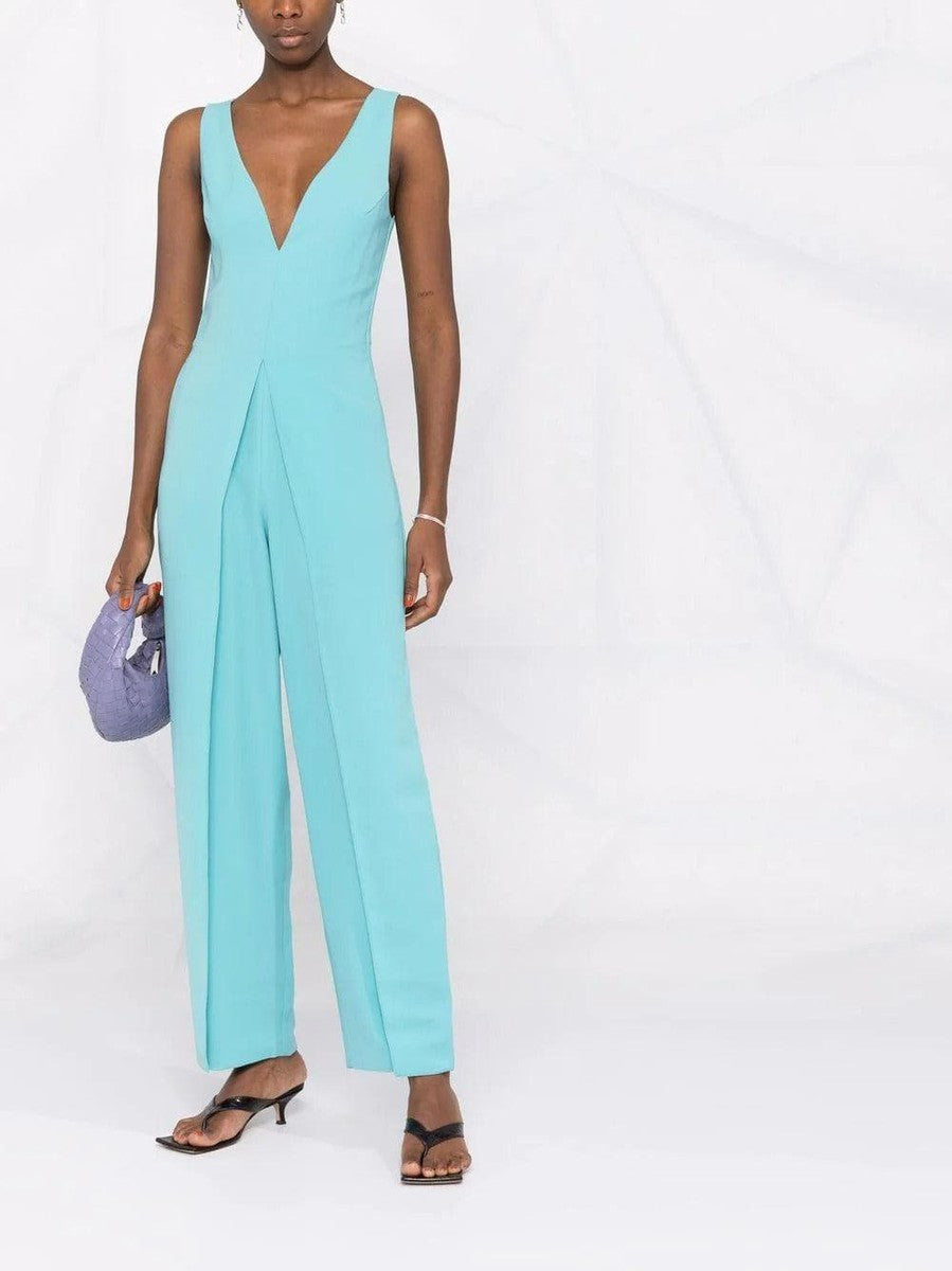 EMPORIO ARMANI - Tuta con profondo scollo a V in tecno cady - Vittorio Citro Boutique