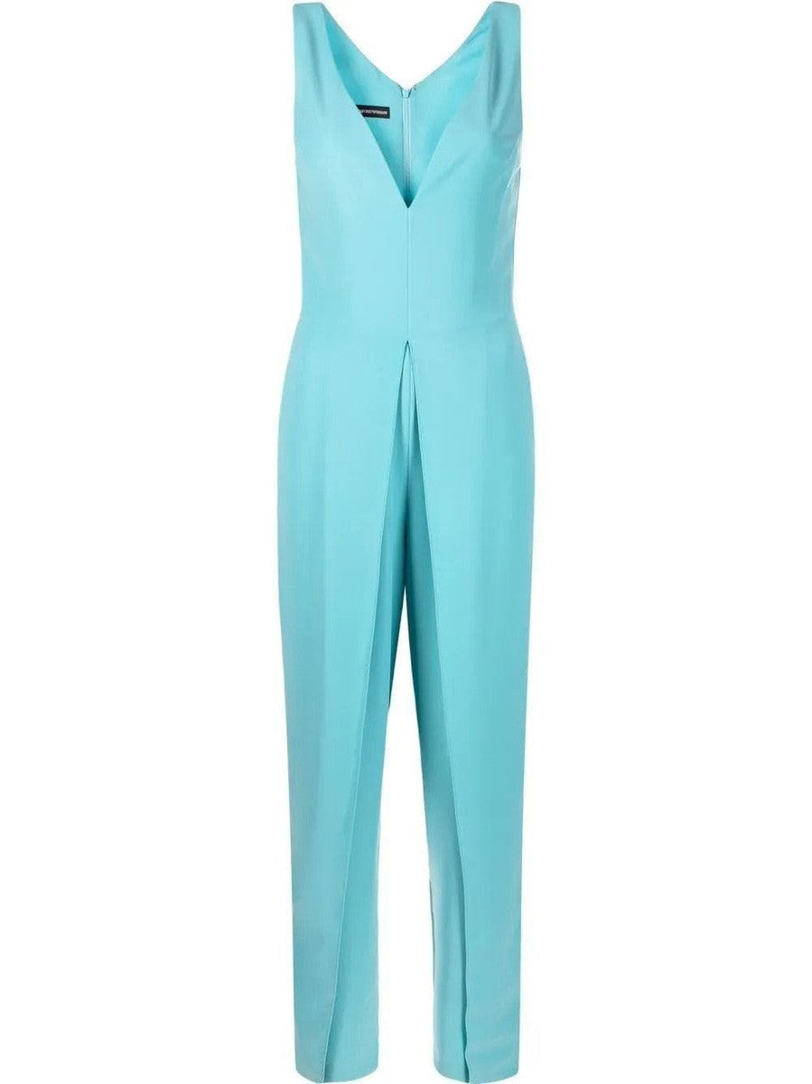 EMPORIO ARMANI - Tuta con profondo scollo a V in tecno cady - Vittorio Citro Boutique