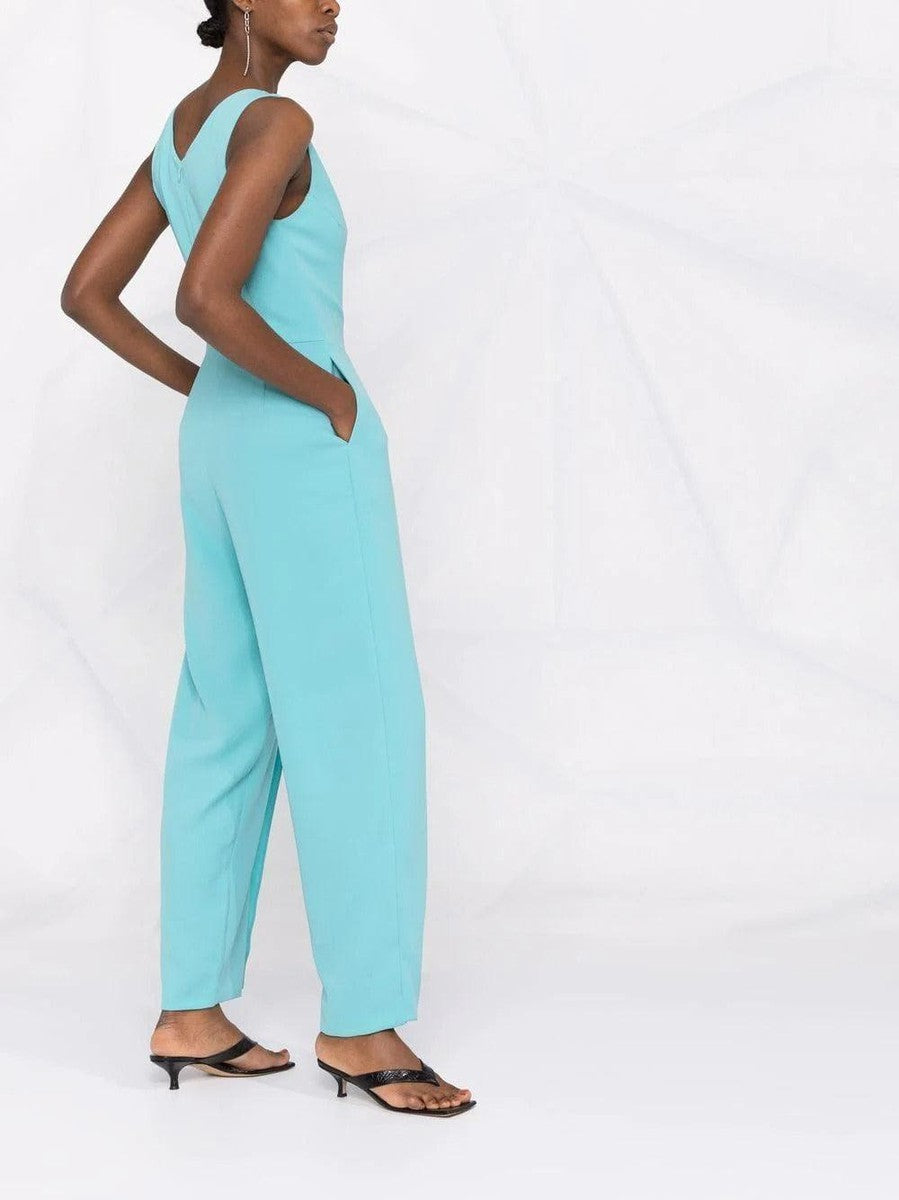 EMPORIO ARMANI - Tuta con profondo scollo a V in tecno cady - Vittorio Citro Boutique