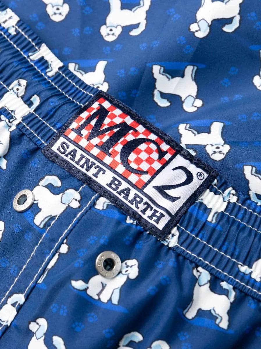 Pantaloncini da bagno con stampa Poodle Pose-Costumi da bagno-Mc2 Saint Barth-Vittorio Citro Boutique