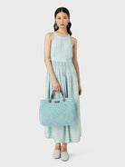 Shopper MyEA Bag media in paglia matelassé - Vittorio Citro Boutique