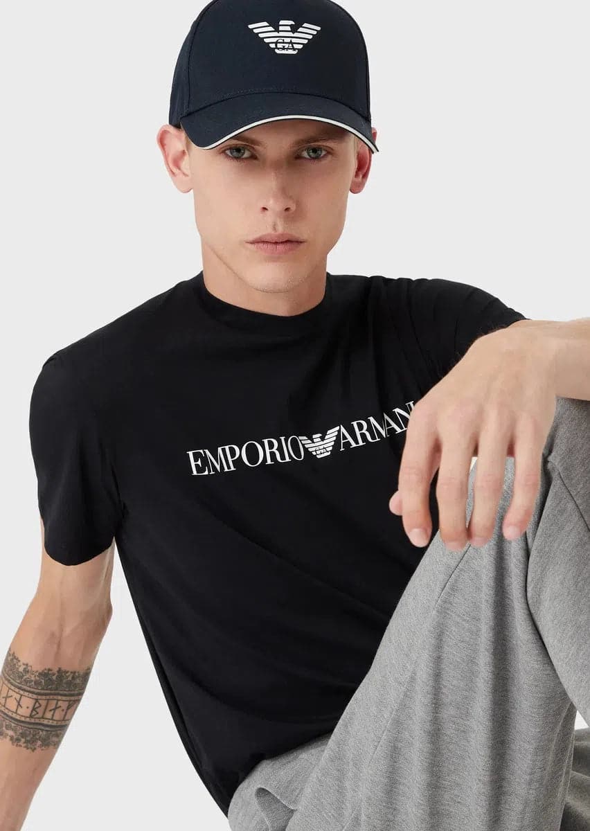 T-shirt in jersey Pima con stampa logo - Vittorio Citro Boutique