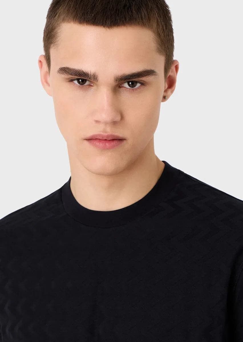 T-shirt in jersey motivo jacquard all over - Vittorio Citro Boutique