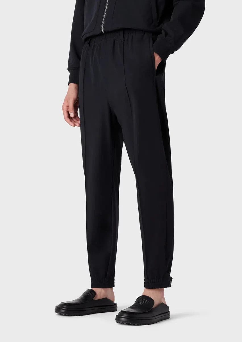 Pantaloni jogger in nylon tecnico bi-stretch con nervature - Vittorio Citro Boutique