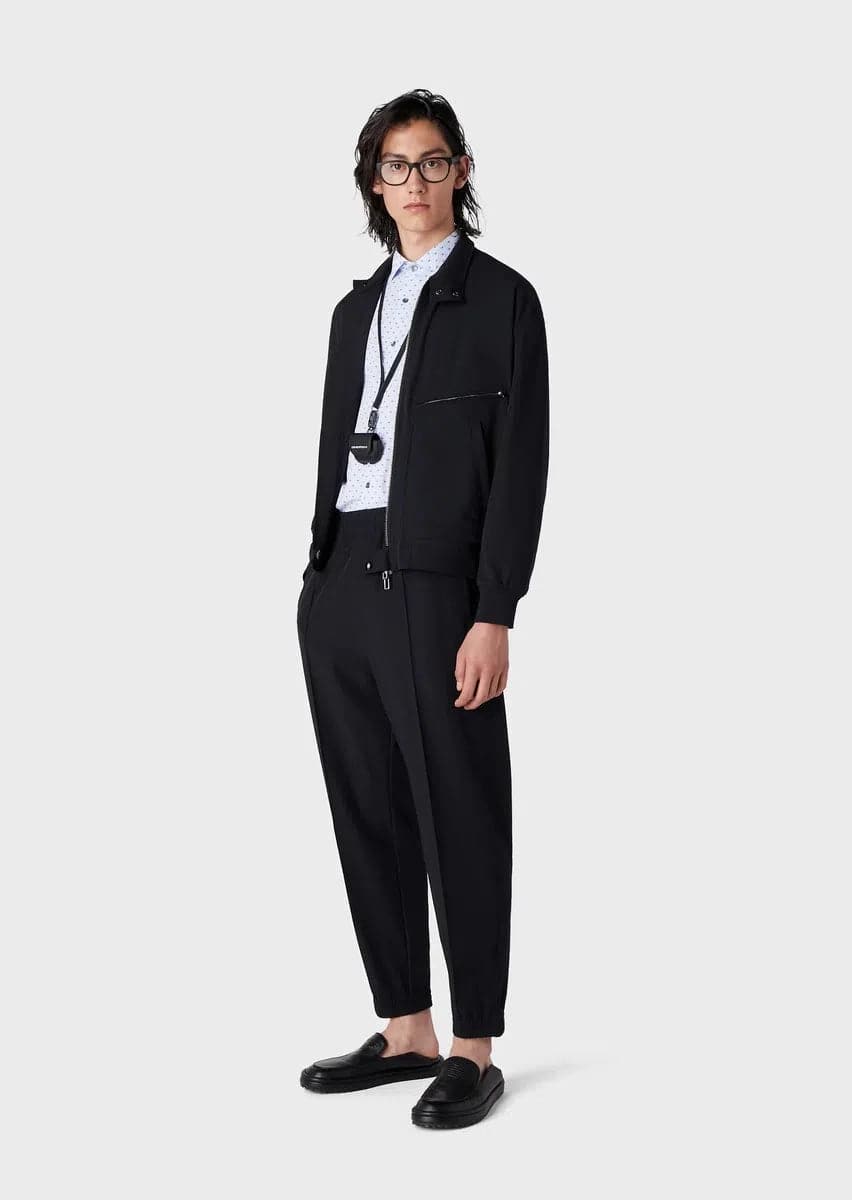 Pantaloni jogger in nylon tecnico bi-stretch con nervature - Vittorio Citro Boutique